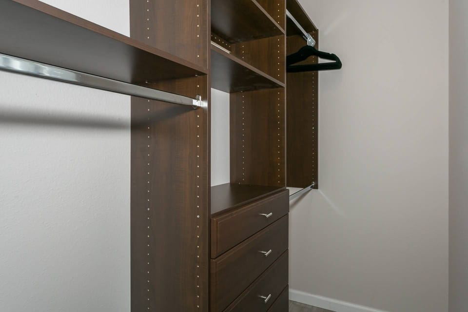 Custom closets throughout