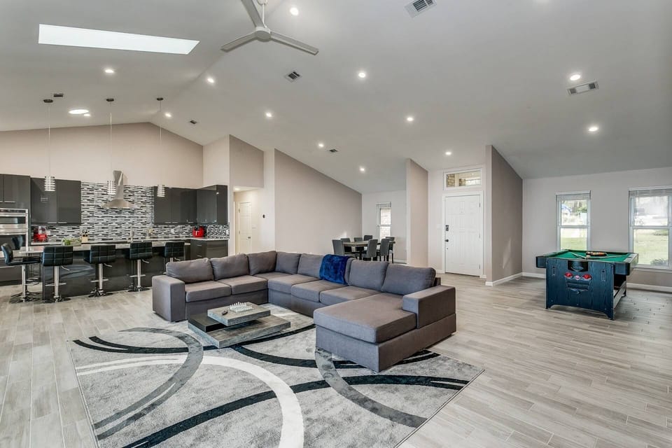 Open floorplan with modern touches throughout