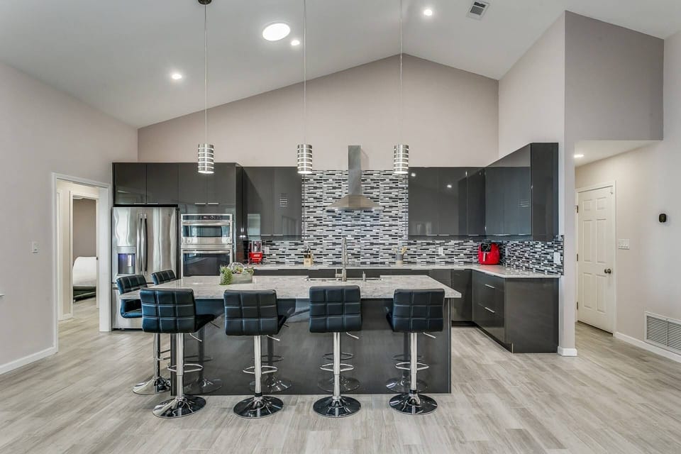 Beautiful modern kitchen with a huge island