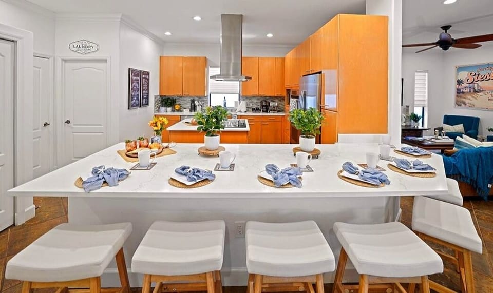 Enjoy meals in our large European kitchen with plenty of counter seating!
