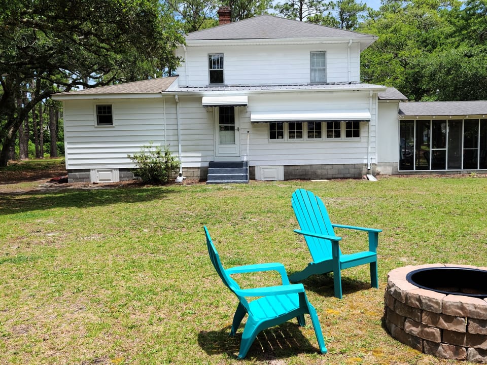 Back yard with fire pit