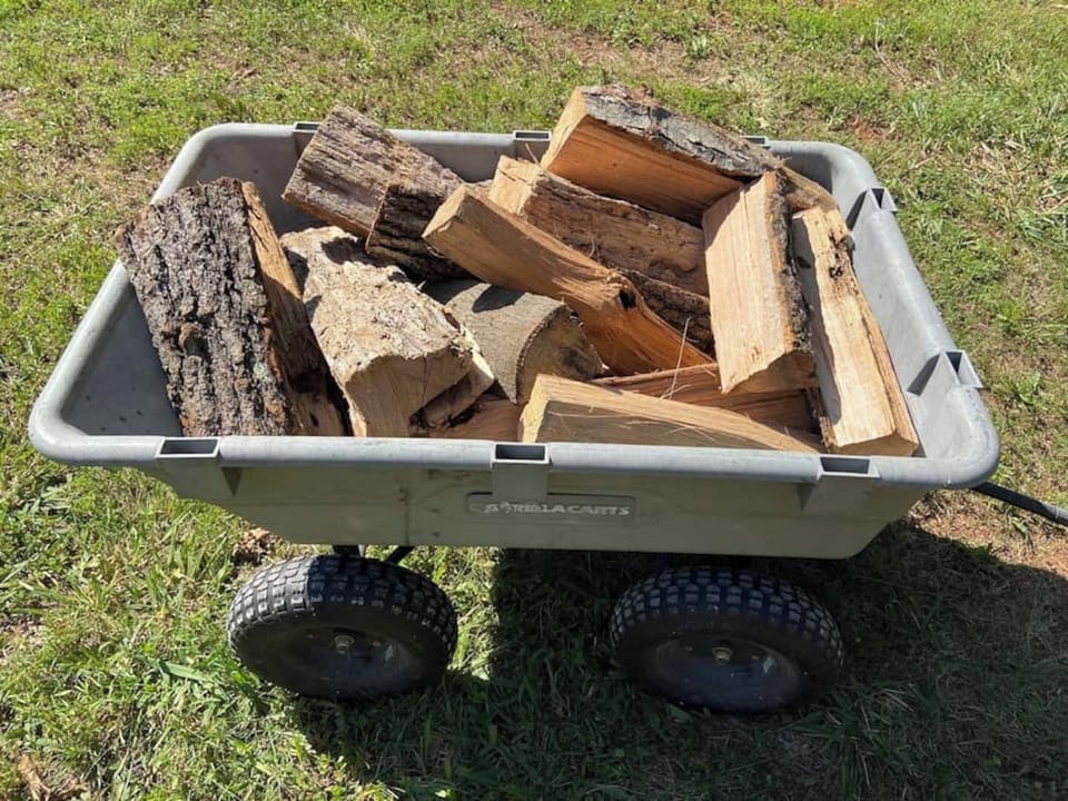 Make sure you have some firewood for s'mores around the camp fire. We have seasoned firewood for purchase. $25 for 12 nice pieces and a fire starter log. You can double your order for $45.