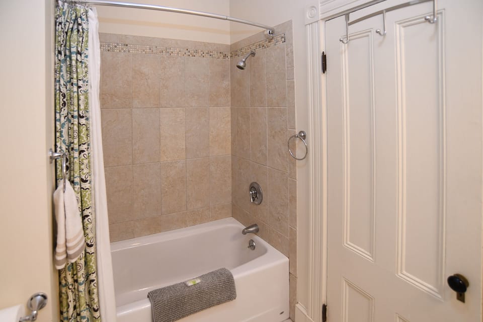Renovated bathroom with tub
