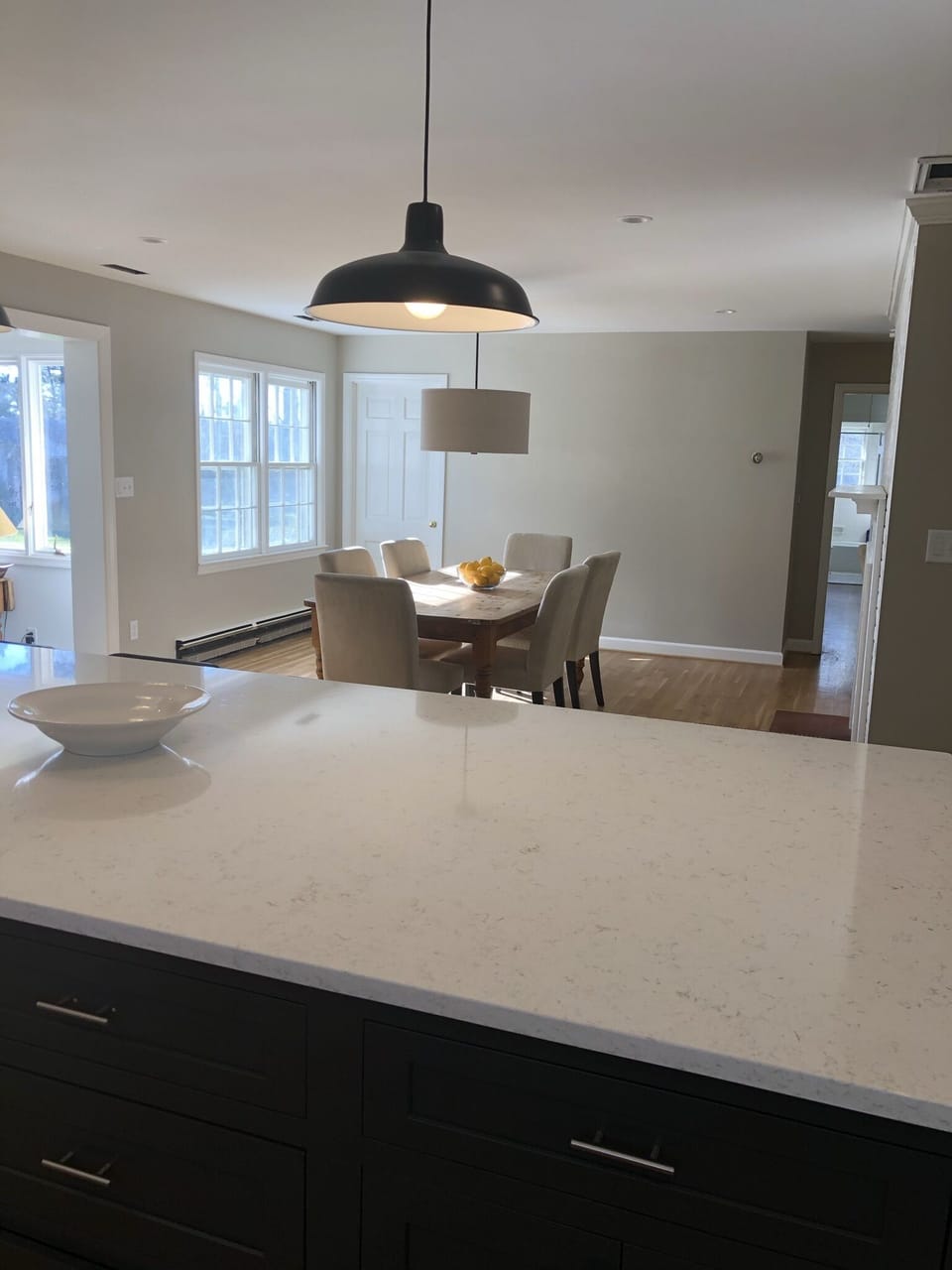 Afternoon light flooding the great room