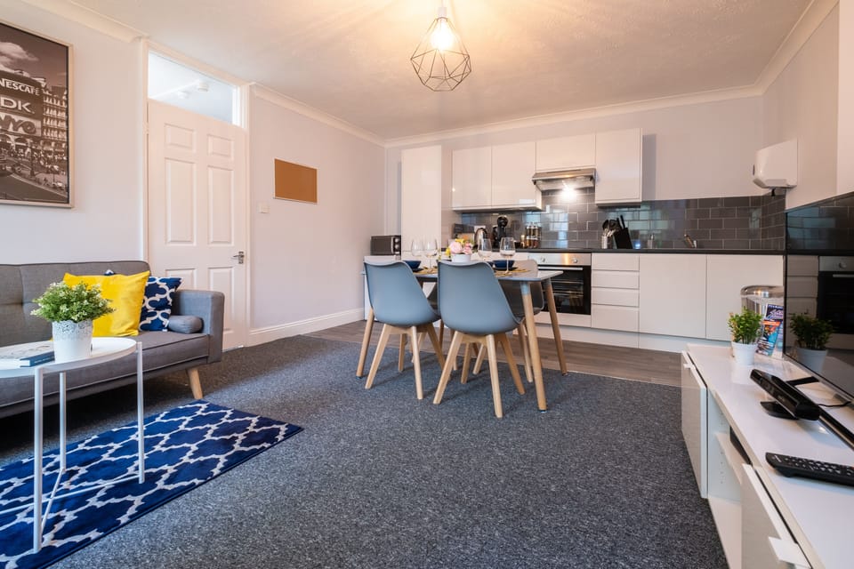 newly furbished kitchen & modern style dining table