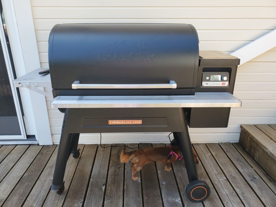 Traeger BBQ on  deck