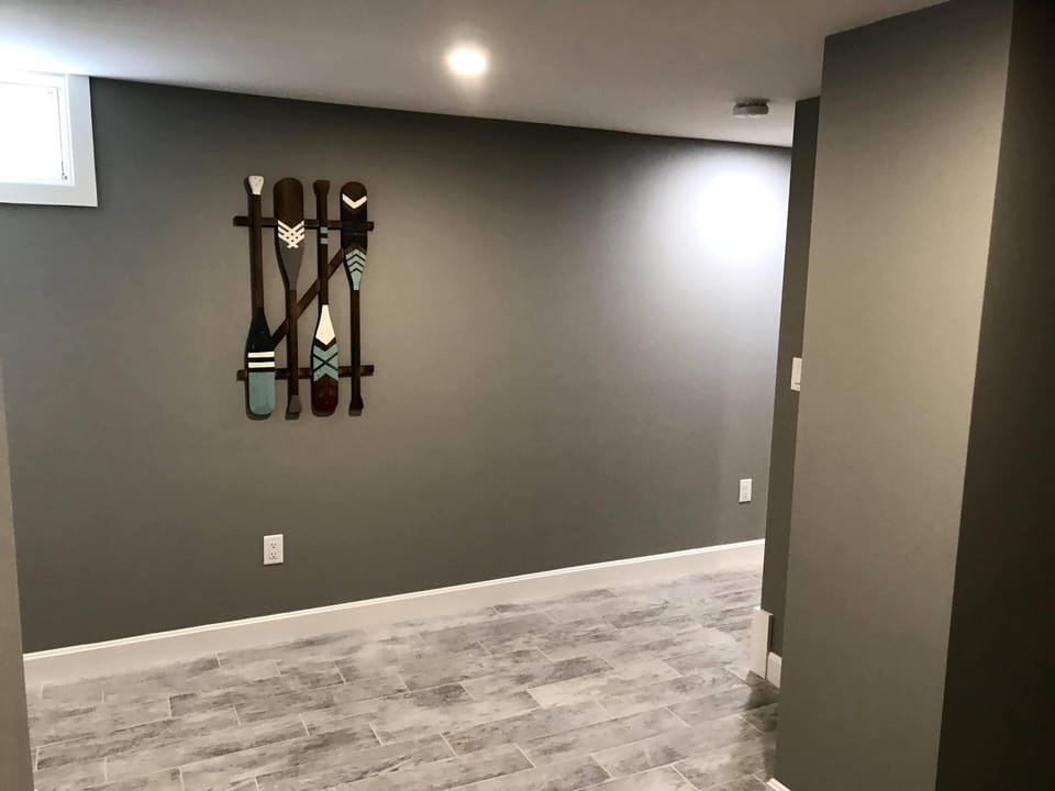 Basement game room area