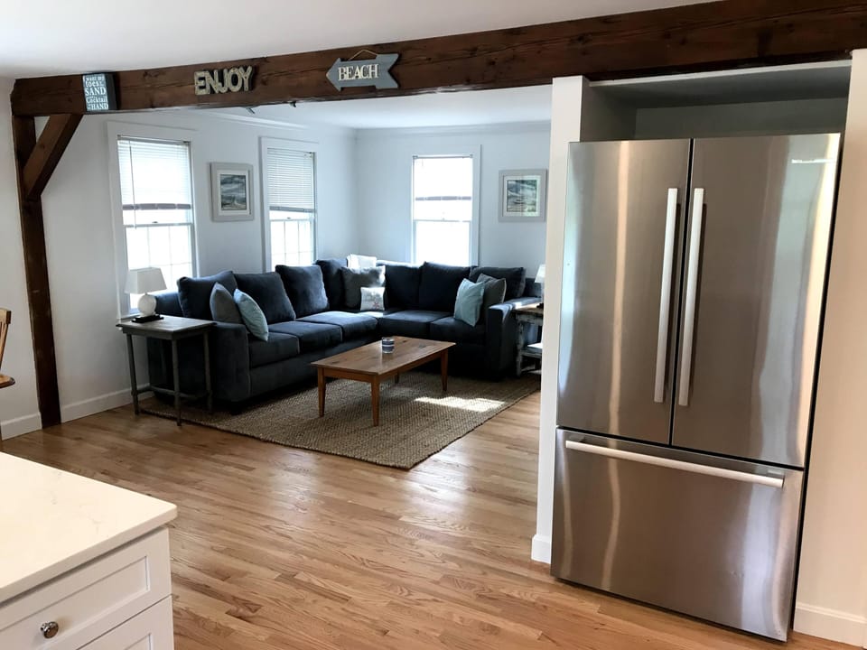 View of living room from the kitchen