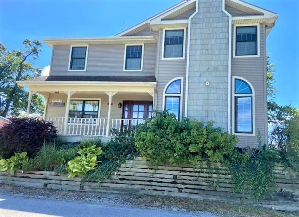 Lake house front view