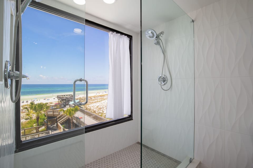 Master Shower with Beach views!