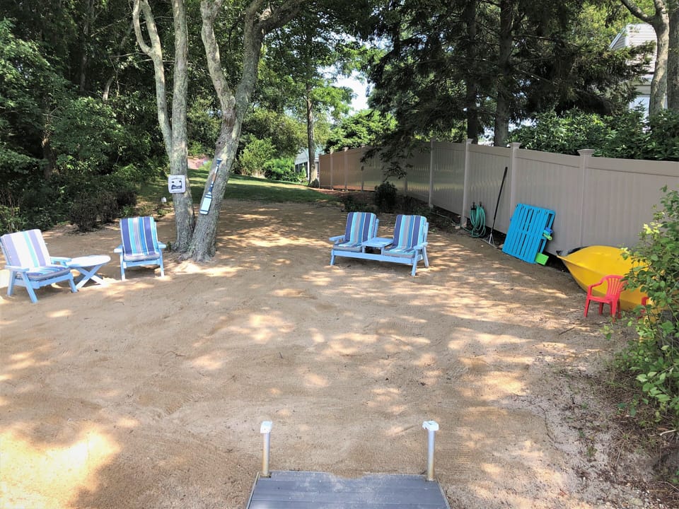Private Beach in backyard.   Two Kayaks available to use. 