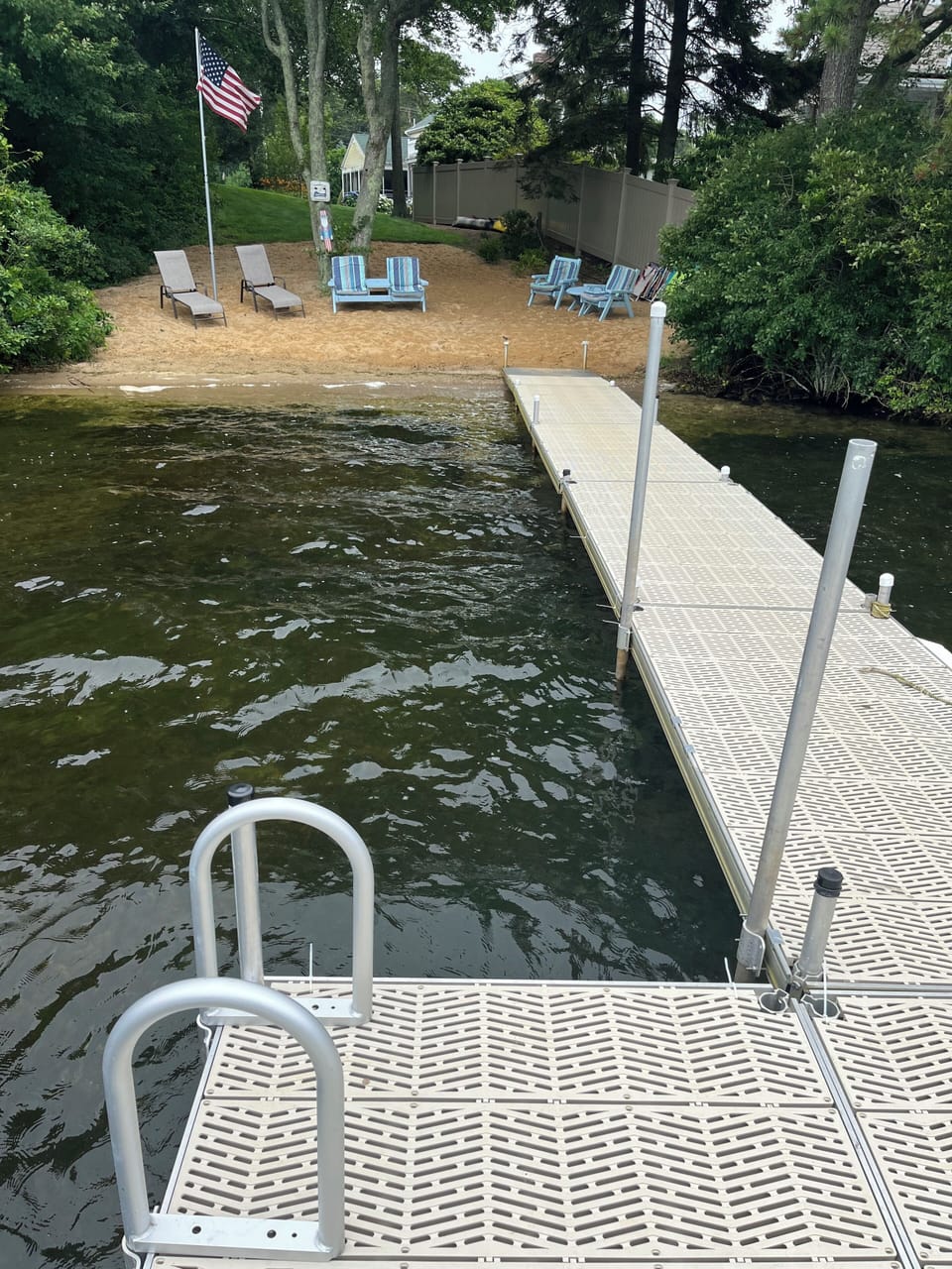 Private dock with swim ladder