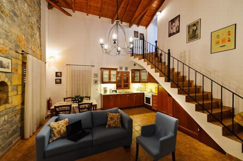 Villa Ismini's Kitchen, Dining, Living Area