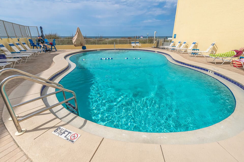 Heated pool overlooking the Gulf
