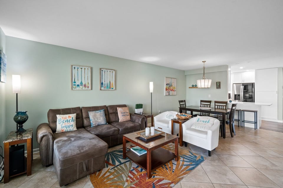 Living Room - TV - Patio Access
Nice seating arrangement to watch tv of just visit with friends.
Professionally Managed By
Breathe Easy Rentals