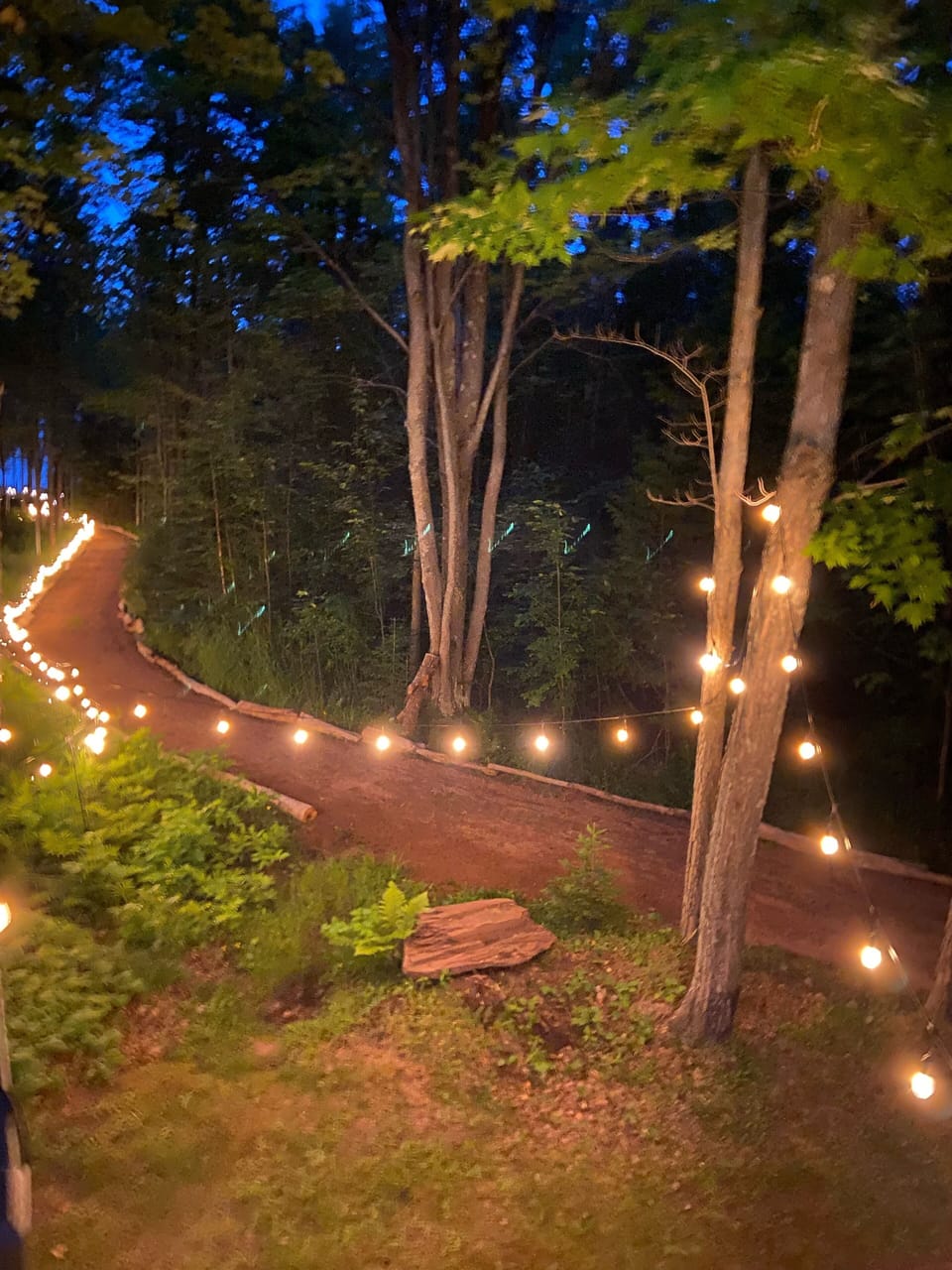 Lighted path to beach area