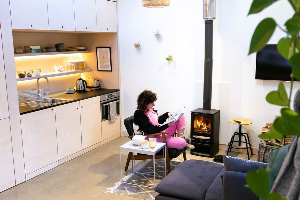 While away the hours alongside the wood burning stove