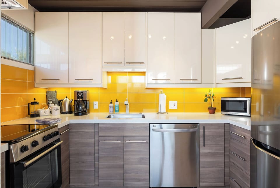 Fully stocked modern kitchen