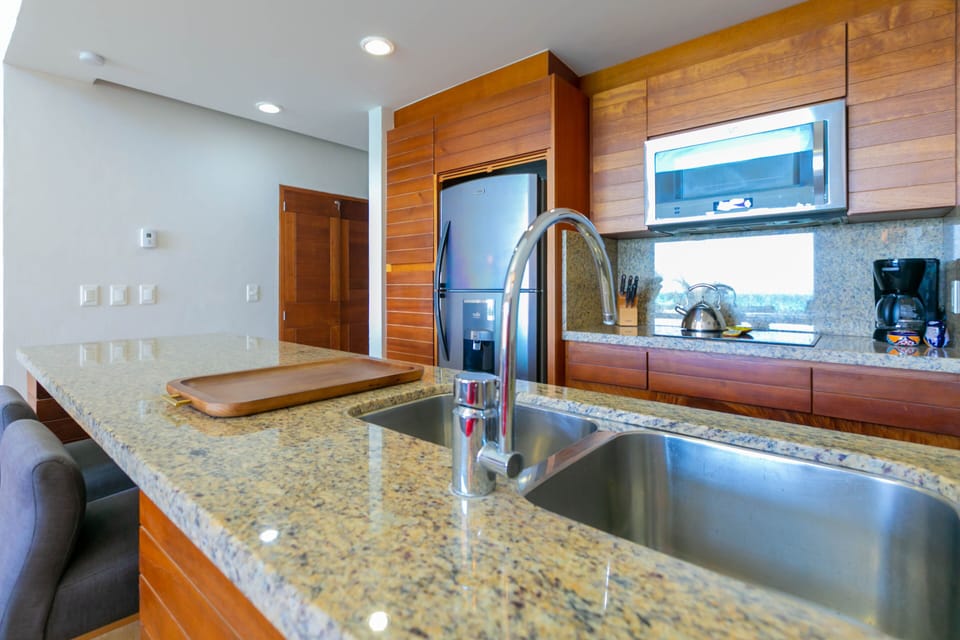Kitchen can be used to prep meals yourself or bring in a private chef.