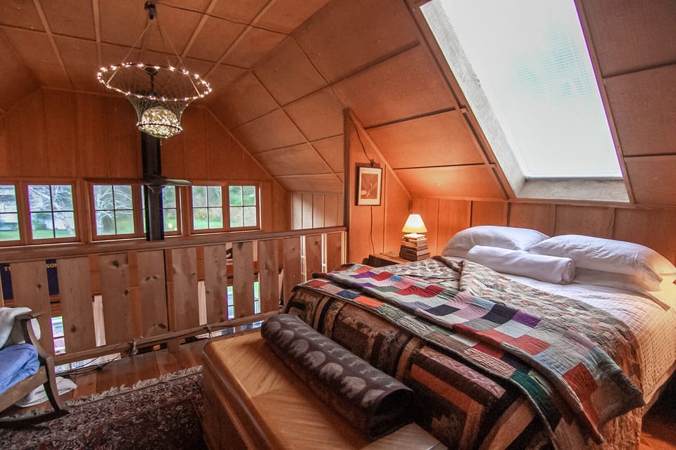 Queen bed in the loft is a perfect retreat.