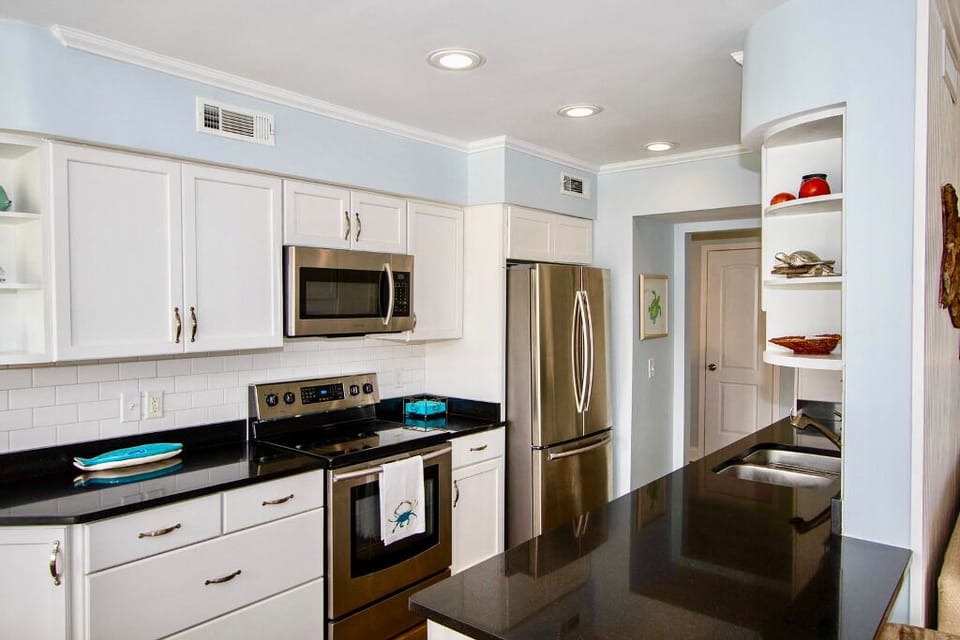 Open and fully stocked kitchen