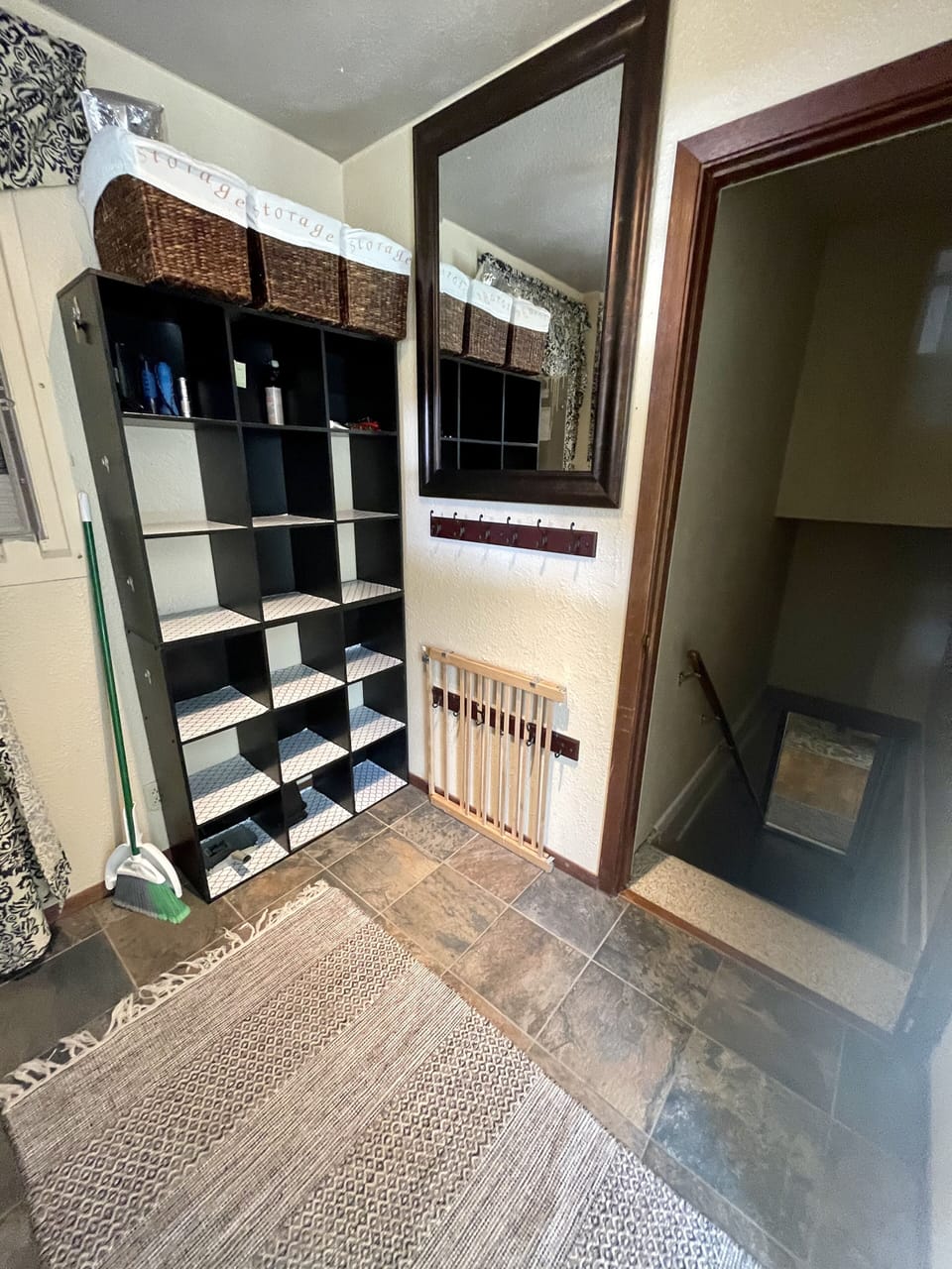 Entry room. Stairs to ground level king and bunk room.