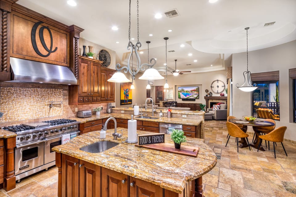 Upgraded kitchen with Viking appliances.