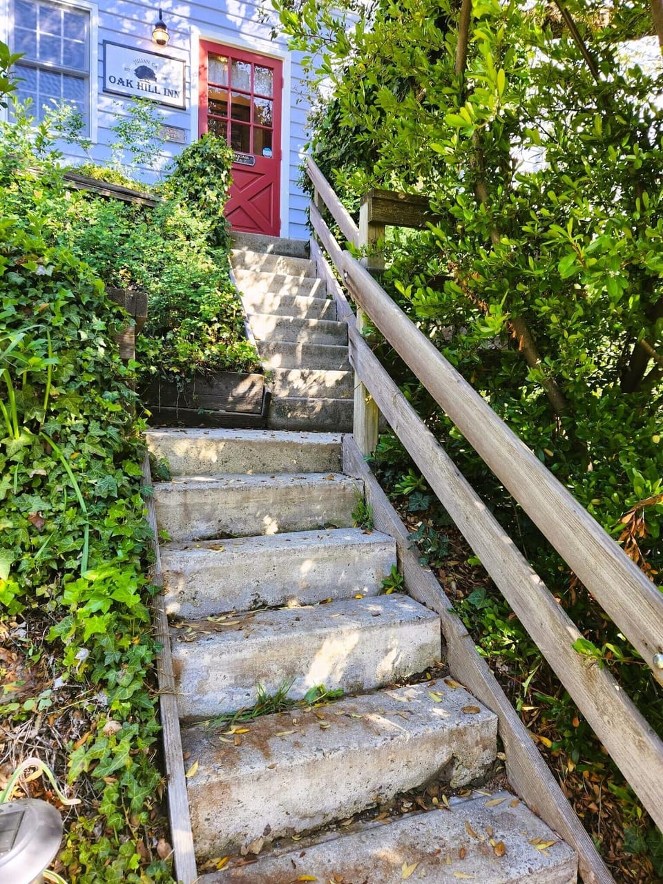 The stairs that lead up to the Inn, they are steep
