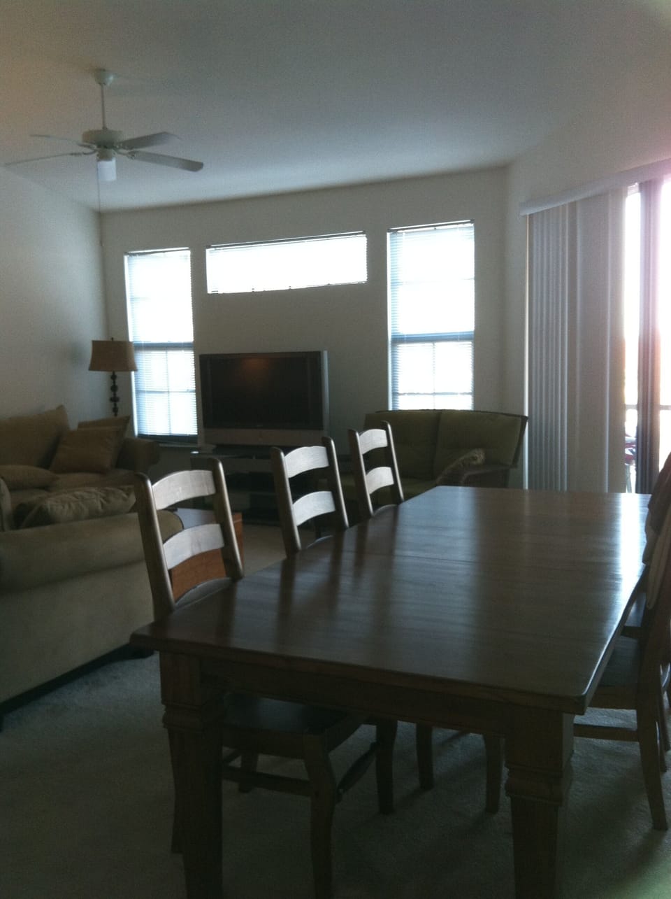 Large dining area seating 8 comfortably.