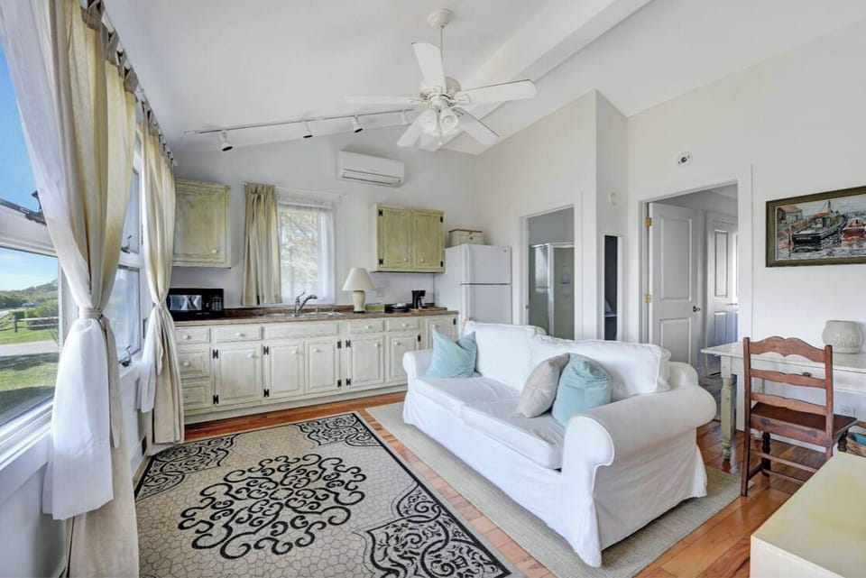Cottage front room with kitchenette