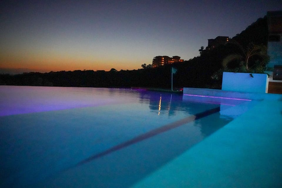 Late sunset view from pool area