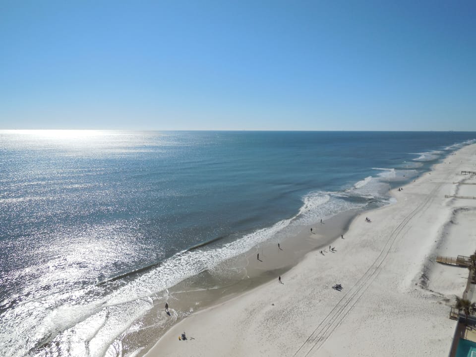 View down the beach to the West.
