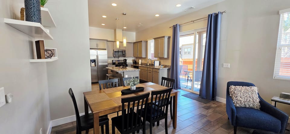 Direct access to the back patio for easy indoor-outdoor living.