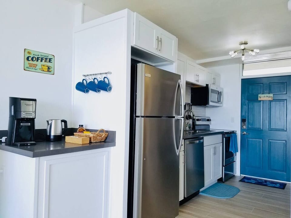Fully stocked coffee and tea station will make your mornings much better