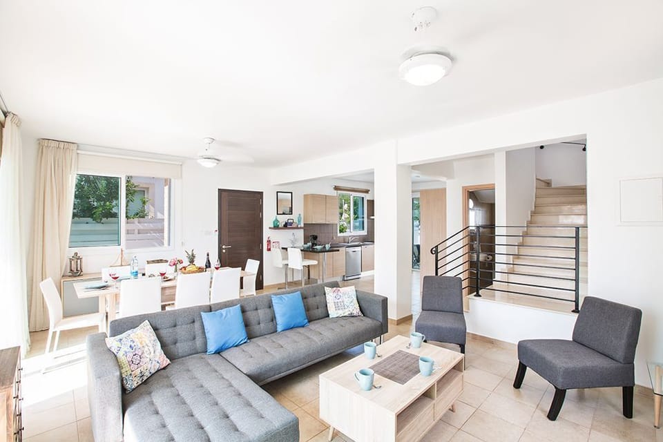 Living room and dining area