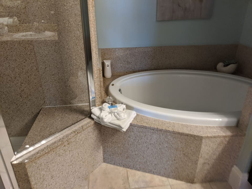 Another view of Master bathroom with bathtub