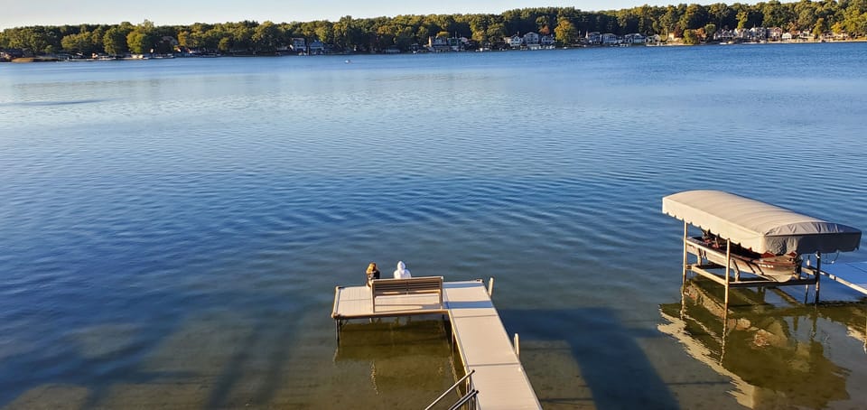 View from the deck in lake front home 