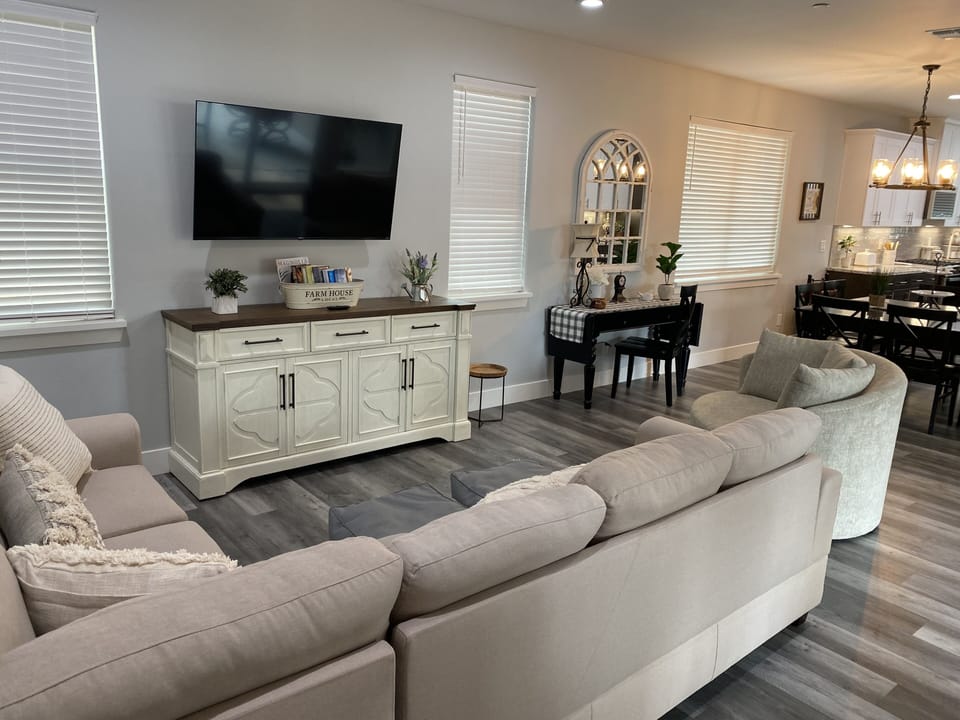 Entertainment center with cable .  Stocked with Roku t.v., games, puzzles, books