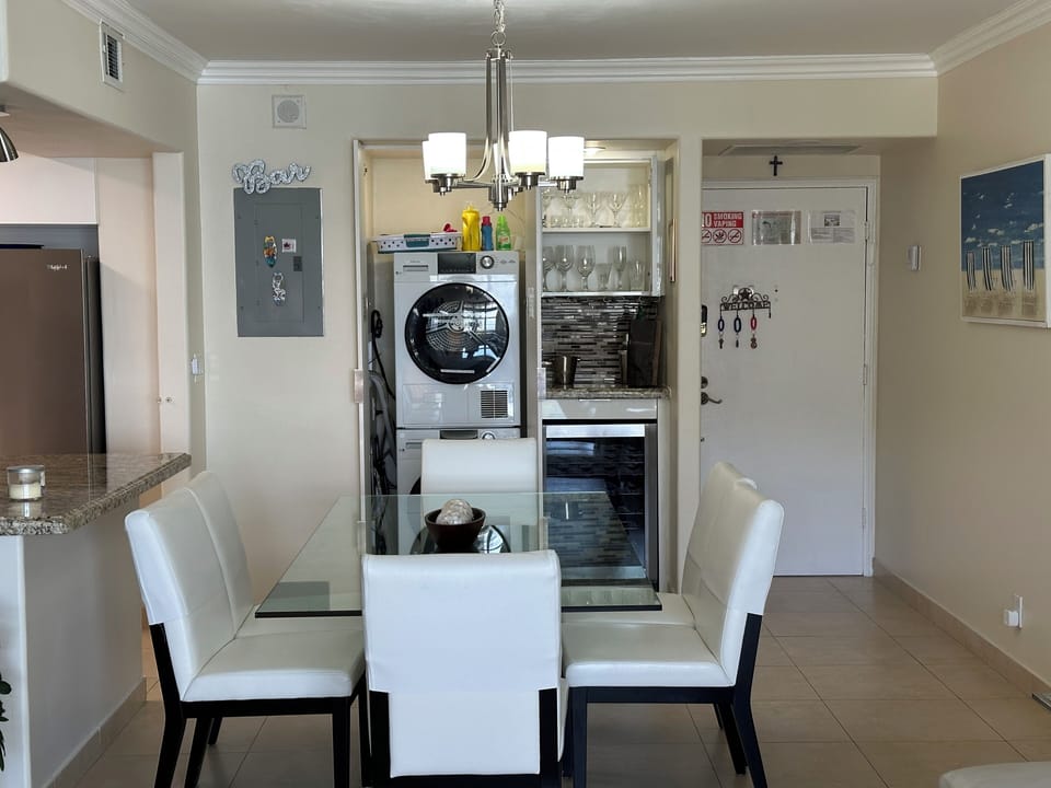 Dining Room, bar area, and Laundry