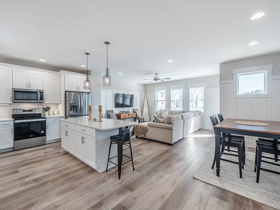 Open Living, Kitchen, & Dining