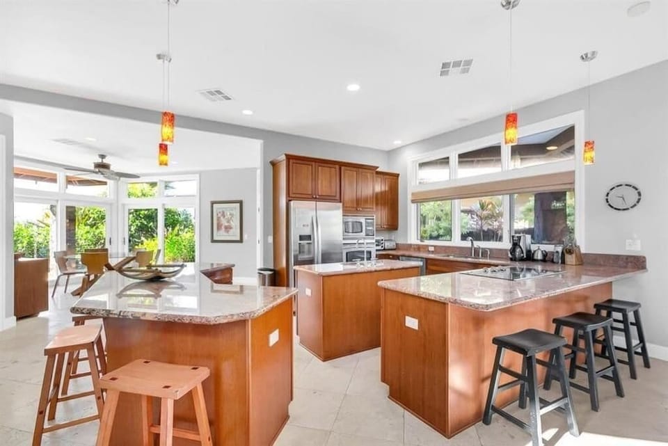 Kitchen with wrap around island.