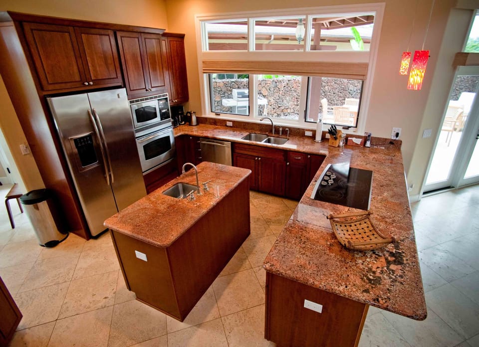 Top down view of kitchen.