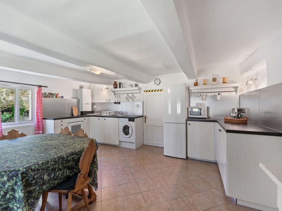 Kitchen, Furniture, Interior Design, Ceiling, Countertop, Flooring, Major Appliance, Floor, Room, Kitchen Appliance