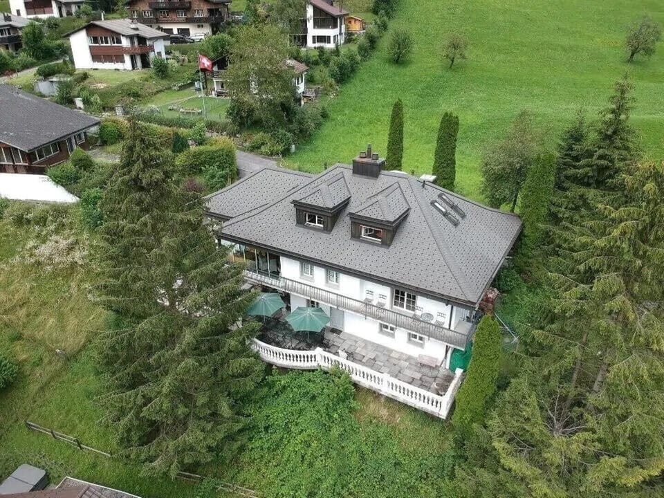 Aerial photo of house and terrace