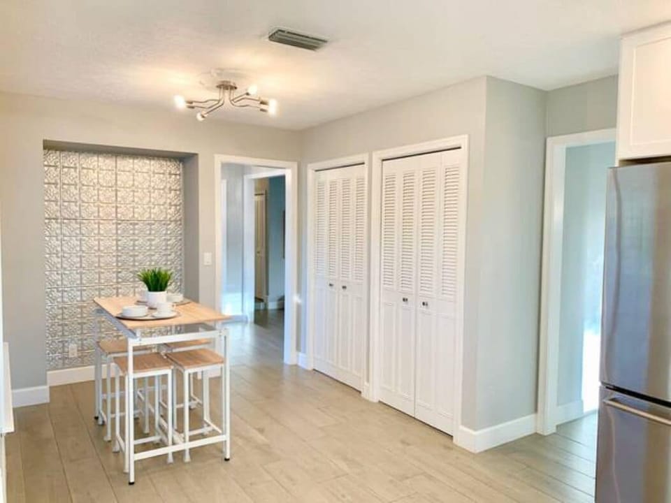 Breakfast nook and lots of shelves for goodies