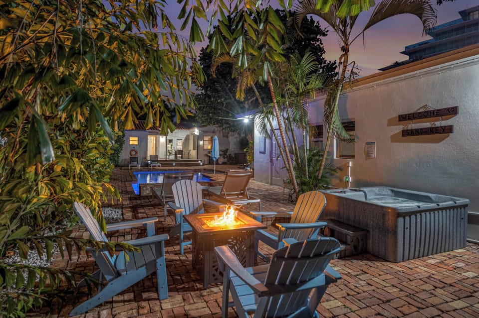 Enjoy an evening swim or a relaxing night in the hot tub by the fire.