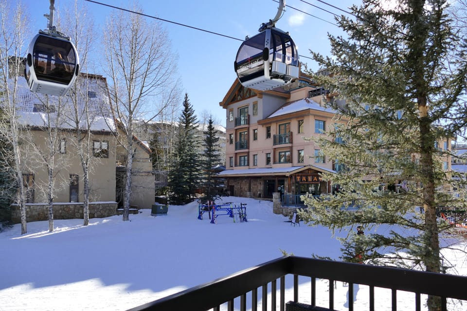 Steps away from the Mountain Village Core's two gondolas and chair #4