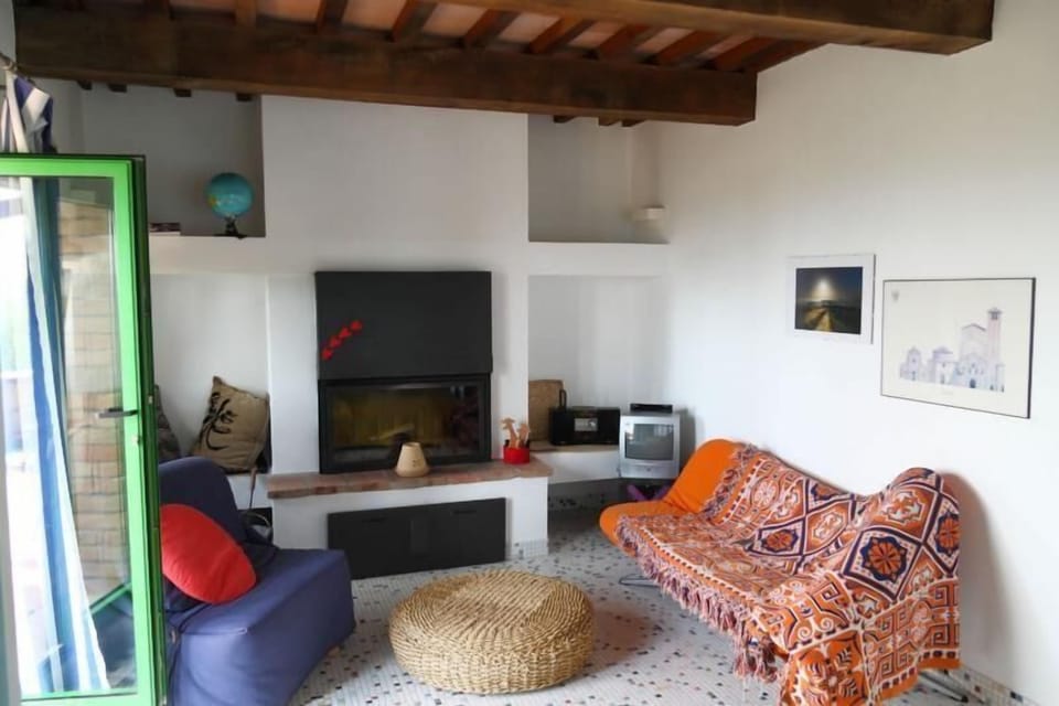 living room with fireplace