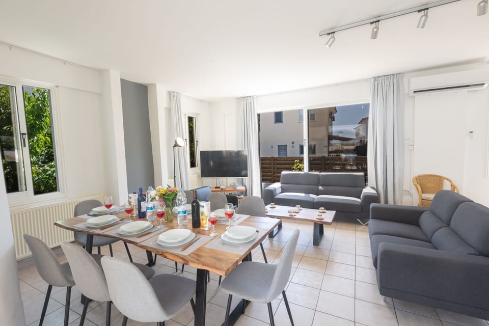 Living room and dining area