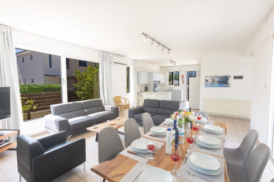 Dining Area with table and chairs to seat 8 people